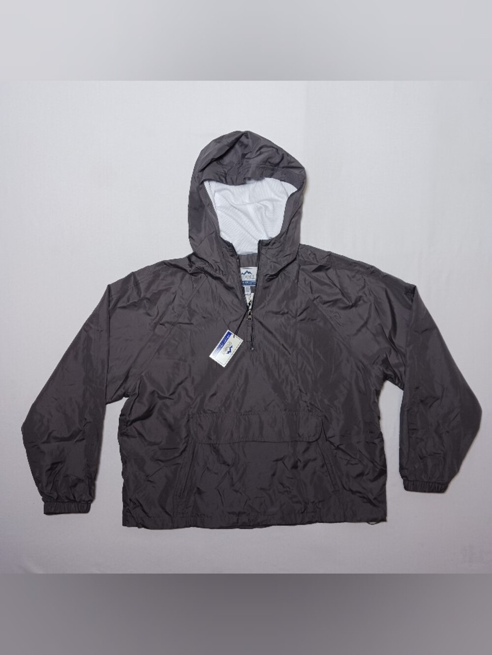 Summit Sportswear Mens Kickoff Collection Hooded Anorak Jacket Large Gray NWT